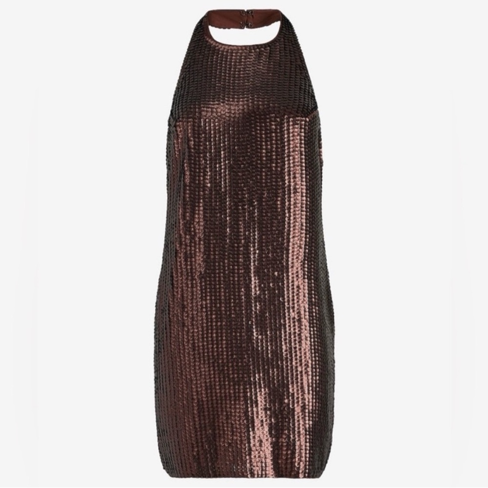 🆕 Express Copper Sequin Mini Dress. Size XS. NWT. 🤎 - Picture 2 of 16